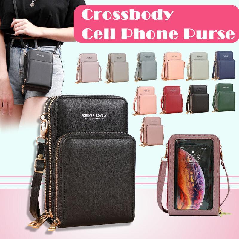 Women Crossbody Phone Purse Touch Screen Bag Rfid Blocking Wallet Shoulder Strap - Black