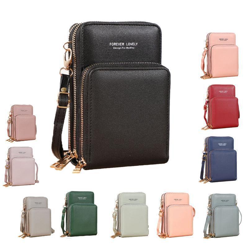Women Crossbody Phone Purse Touch Screen Bag Rfid Blocking Wallet Shoulder Strap - Black