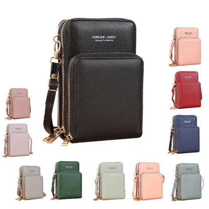 Women Crossbody Phone Purse Touch Screen Bag Rfid Blocking Wallet Shoulder Strap - Black