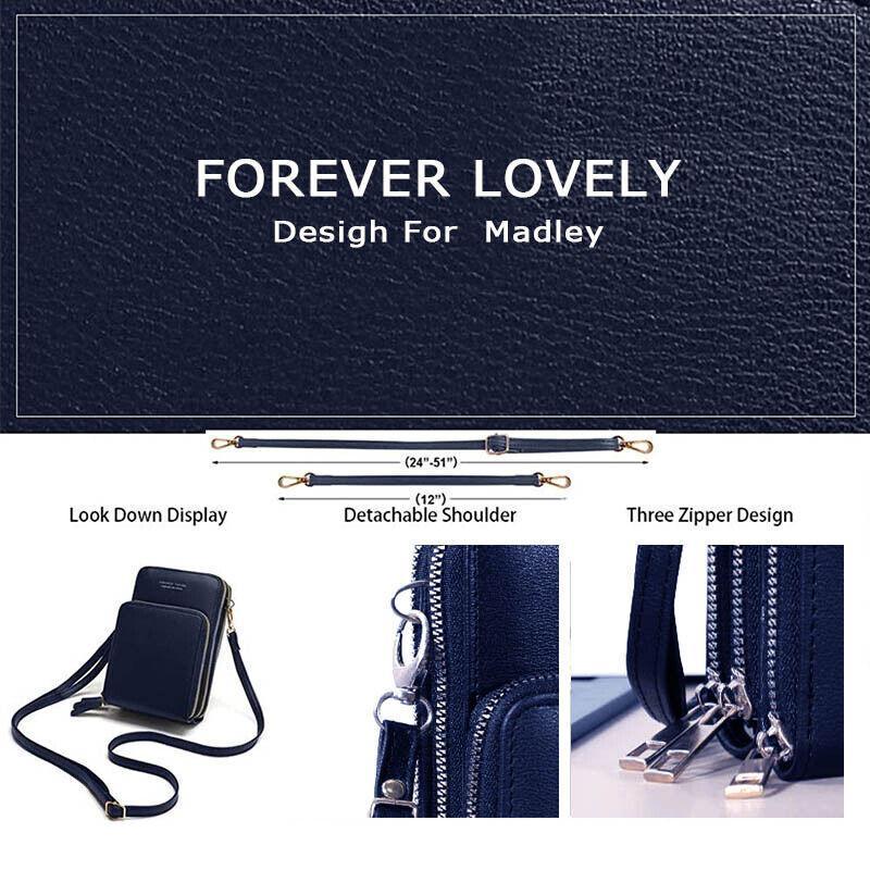 Women Crossbody Phone Purse Touch Screen Bag Rfid Blocking Wallet Shoulder Strap - Black