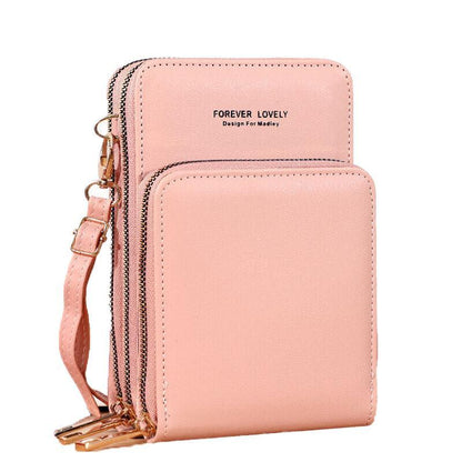 Women Crossbody Phone Purse Touch Screen Bag Rfid Blocking Wallet Shoulder Strap - Black