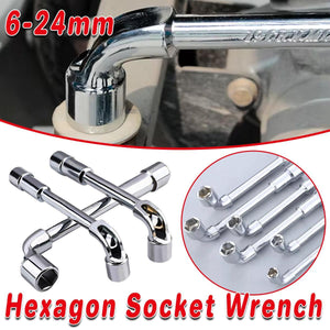 6-23mm L Shaped Socket Wrench Elbow Multi Size Hardware Repair Tool Set - 12mm
