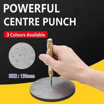 125Mm Heavy Duty Automatic Centre Punch- Brass & Spring Loaded - Black