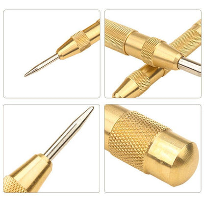 125Mm Heavy Duty Automatic Centre Punch- Brass & Spring Loaded - Black