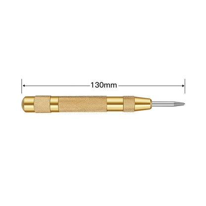 125Mm Heavy Duty Automatic Centre Punch- Brass & Spring Loaded - Silver