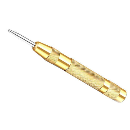 125Mm Heavy Duty Automatic Centre Punch- Brass & Spring Loaded - Silver