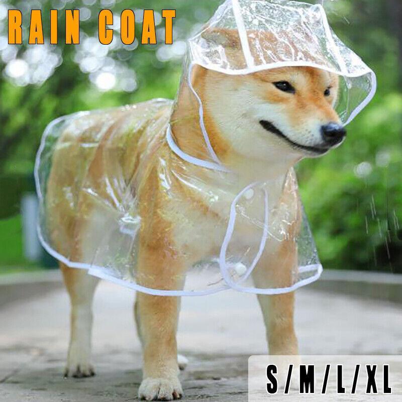 Puppy Waterproof Pet Dog Raincoat Jacket Clothes Vest Rain Coat Outdoor Hoodies White - L