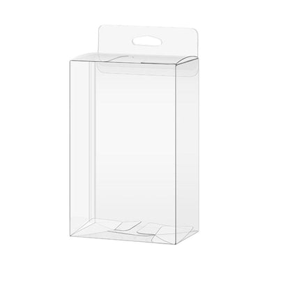 50pcs Transparent Gift Boxes with Hooks Clear Packaging Storage Containers - 9x5x12cm