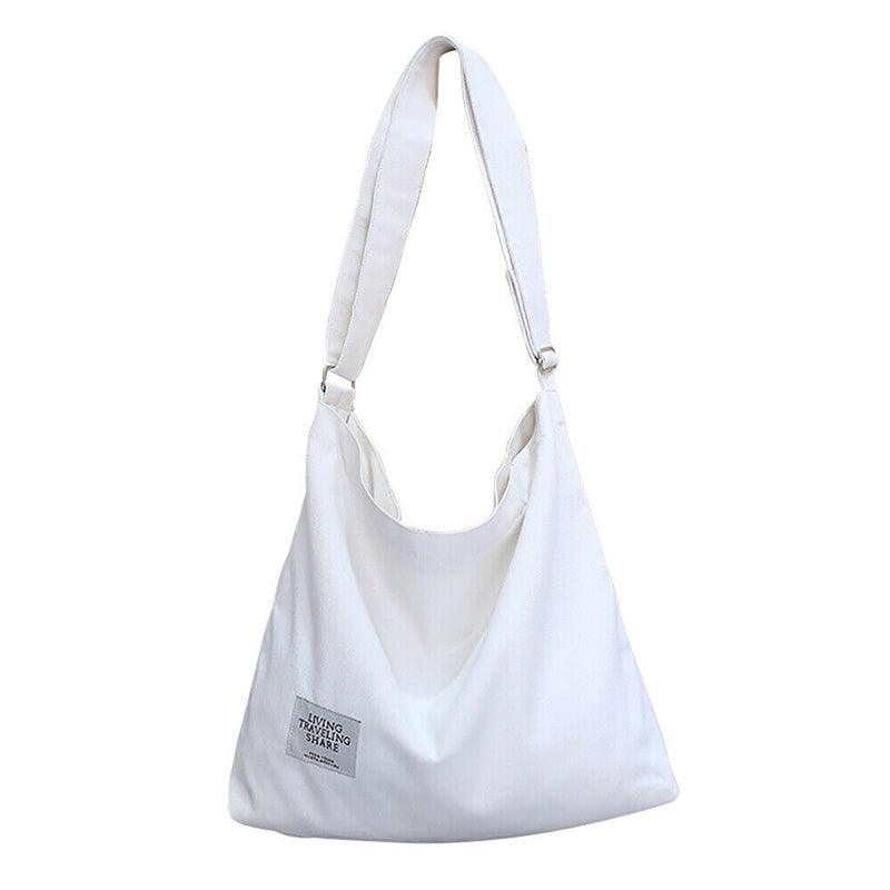 Womens Large Canvas Handbag Ladies Travel Messenger Shoulder Bag Hobo Tote Purse - Dark Blue