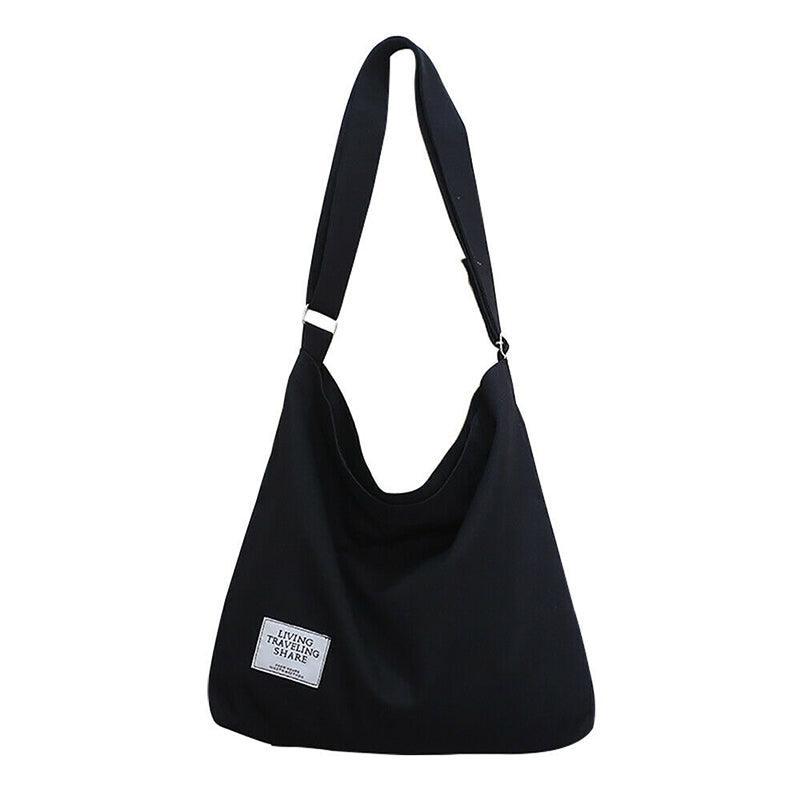 Womens Large Canvas Handbag Ladies Travel Messenger Shoulder Bag Hobo Tote Purse - Dark Blue