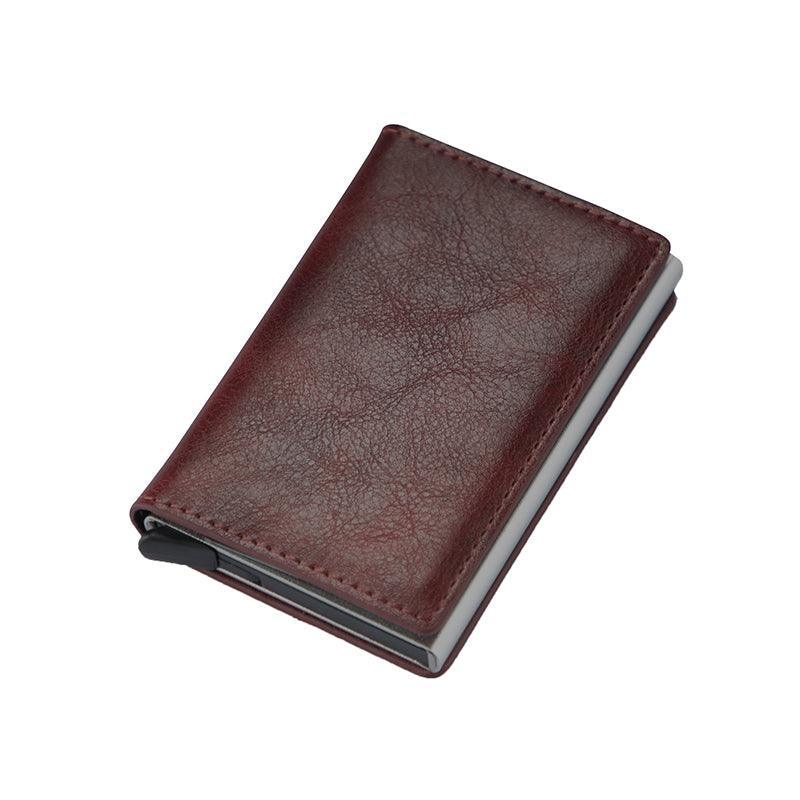 RFID Blocking Leather Card Wallet with Money Clip for Men Credit Holder - Dark Blue