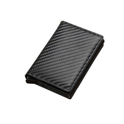 RFID Blocking Leather Card Wallet with Money Clip for Men Credit Holder - Dark Blue