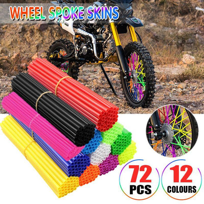 72PCS Wheel Spoke Wrap Sleeves Mountain Bike Bicycle Mtb Wraps Skins Covers - Dark Blue