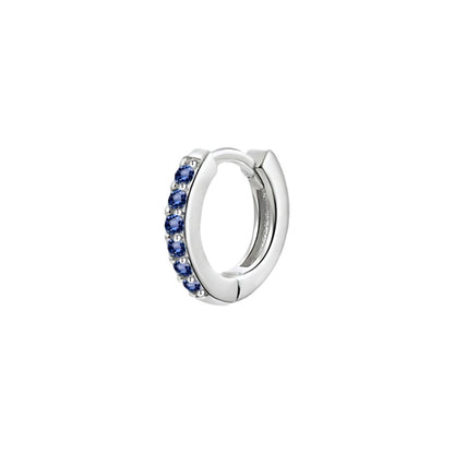 925 Sterling Silver Gold Rings Plated Cubic Crystal Cuff Huggie Hoop Earrings Au - Gold-Clear Crystal