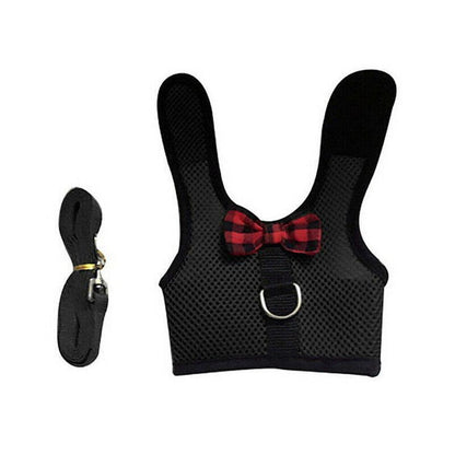 Rabbit Vest Harness Leash Lead Small Animal Pet Mesh Hamster Bunny Traction Rope S - Blue