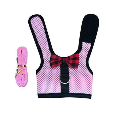 Rabbit Vest Harness Leash Lead Small Animal Pet Mesh Hamster Bunny Traction Rope S - Blue