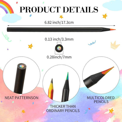 Rainbow Colour Pencils Multicolour Gradient Drawing Pencils for Students