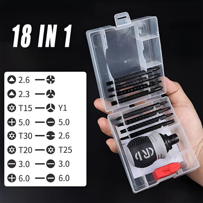 Ratchet Screwdriver Set with Sleeve Dual Head Screwdriver Expansion Cross Bits - 26-in-1