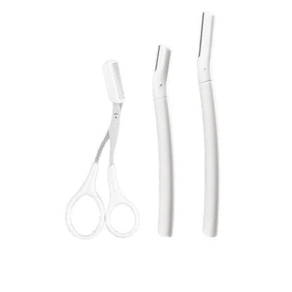 3Pcs Eyebrow Razor Set Facial Trimmer Shaver Blade Hair Remover Beauty Tool - 3X Eyebrow Razor-Light Green
