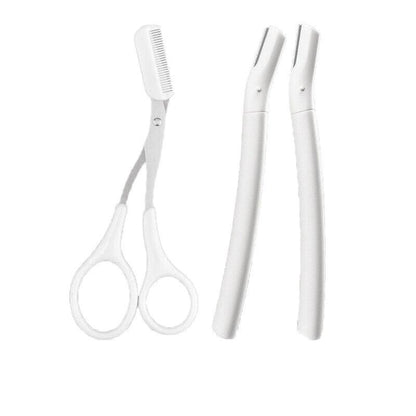3Pcs Eyebrow Razor Set Facial Trimmer Shaver Blade Hair Remover Beauty Tool - 3X Eyebrow Razor-Light Green