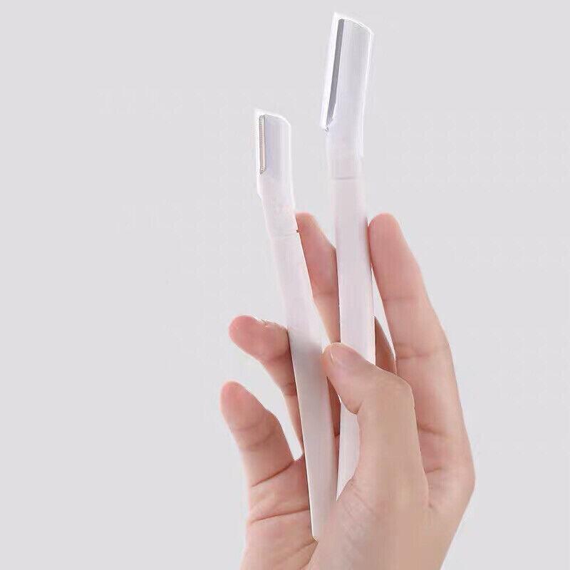 3Pcs Eyebrow Razor Set Facial Trimmer Shaver Blade Hair Remover Beauty Tool - 2X Eyebrow Razor+Scissor-White