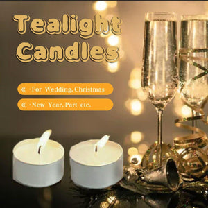 Tealight Candles 10 or 50 Pack Unscented Long Burning for Wedding Party Decor - Red- 4 Hours50PCS