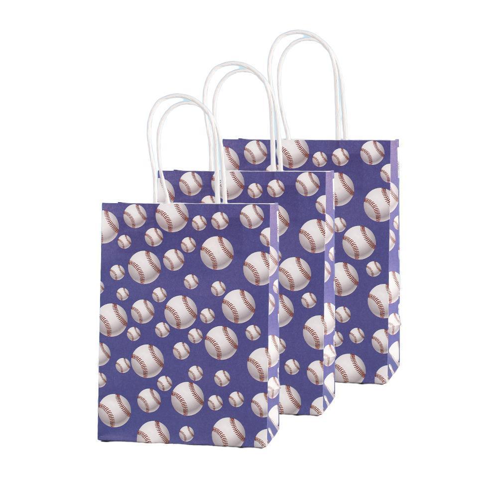 30PCS Fashion Ball Kraft Paper Gift Bag Festivals gift tote bag Party Favor Bag - Red-Tennis-Ball-30pcs