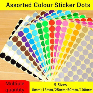Red Assorted Sizes Colour Sticker Dots Adhesive Round Labels Circular Spot Scrapbook - 25mm*40 Dots