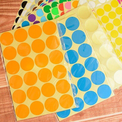 Red Assorted Sizes Colour Sticker Dots Adhesive Round Labels Circular Spot Scrapbook - 50mm*8 Dots