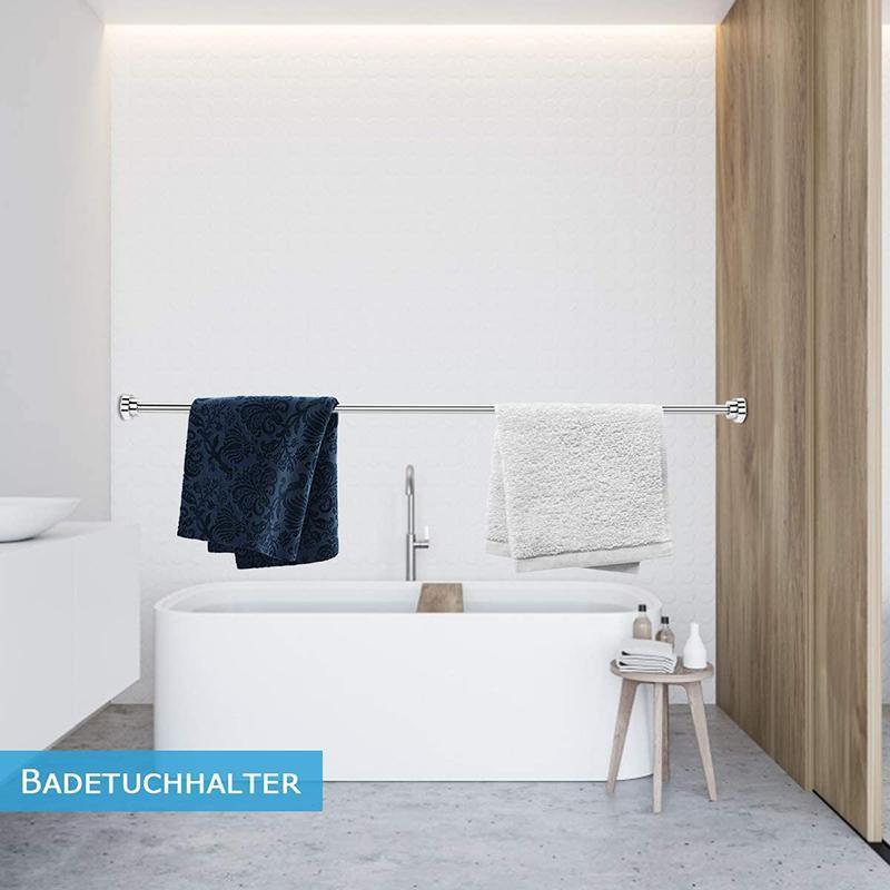 Adjustable Tension Rod Extendable Rack Shower Wind Curtain Closet Pole 50-160cm - 50-85cm