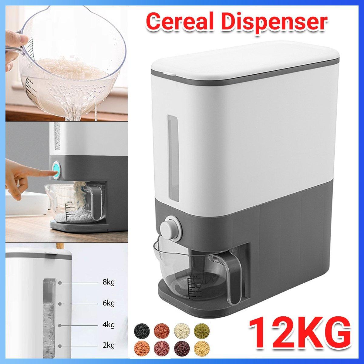 12Kg Automatic Grain Dispenser Cereal Rice Storage Box Kitchen Food Container