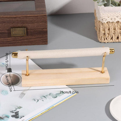Simple Wooden Jewellery Organizer Rack Ring Display Stand for Rings Earrings - Double