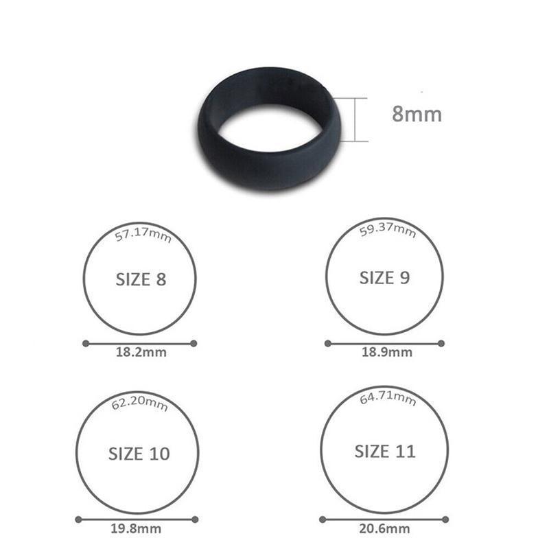 Silicone Rubber Ring Bands 3Pcs - 10
