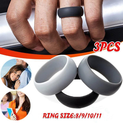 Silicone Rubber Ring Bands 3Pcs - 8