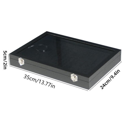 Black Jewellery Box with Lid Dustproof Necklace Ring Earring Storage Display Box