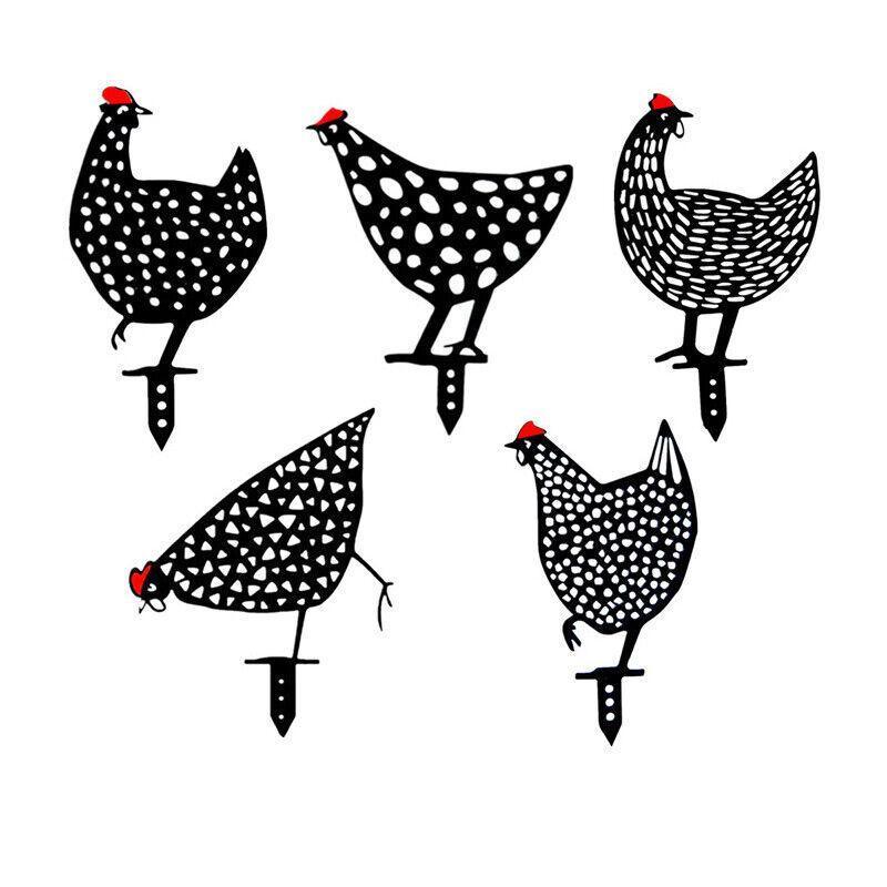 Garden Ornaments Chicken Yard Art Garden Backyard Lawn Decor Gift Easter Deco - C