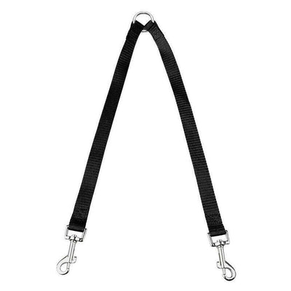 2 Way Double Dual Dog Leash Walk 2 Dogs With One Lead Coupler Nylon Harness - Blue