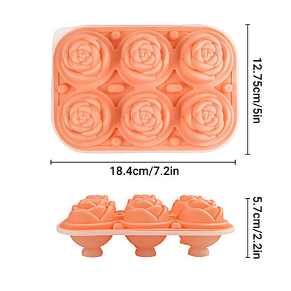 Large Ice Cube Tray Rose Maker Silicone Mold Whiskey Chocolate Jelly Mould DIY - Purple