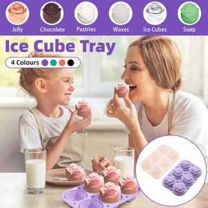 Large Ice Cube Tray Rose Maker Silicone Mold Whiskey Chocolate Jelly Mould DIY - Pink