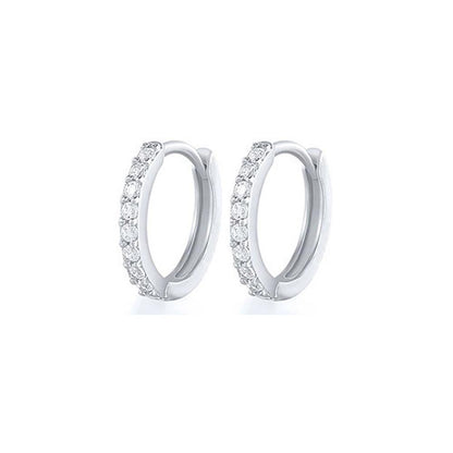 7sizes Hoop Earring Silver Zirconia Ear Huggie Hoop Cartilage Piercing Jewellery - Champagne-10mm