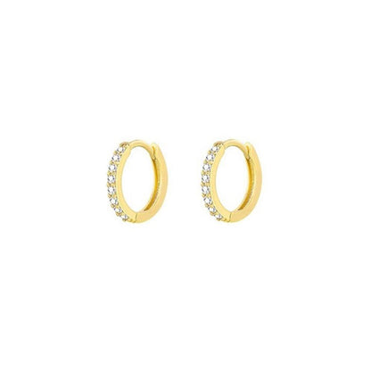 7sizes Hoop Earring Silver Zirconia Ear Huggie Hoop Cartilage Piercing Jewellery - Champagne-10mm