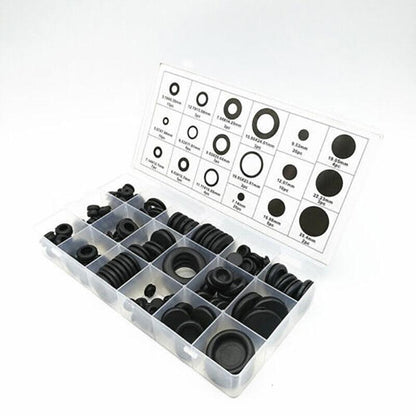 125Pcs Rubber Grommet Set-Assorted Fastener Kit 18 Popular Sizes