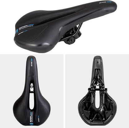 MTB Saddle Hollow Comfort Bicycle Seat Universal Cushion Soft Riding Saddle - Blue