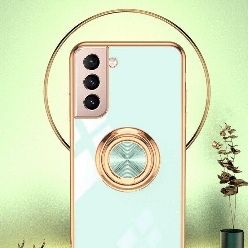 Dark Green Shockproof Ring Holder Case Cover for Samsung S22 Ultra S22 Plus Note 20 - Samsung Galaxy A53