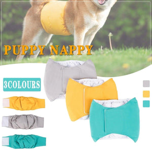 L Male Dog Puppy Nappy Diaper Belly Wrap Band Sanitary Pants Underpants - Yellow