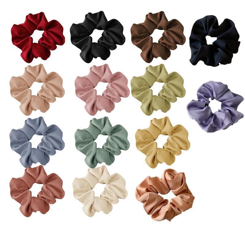 Large Scrunchies Silk Satin Elastic Hair Hair Bands Rope Hair Tie Ponytail Accessory - Champagne