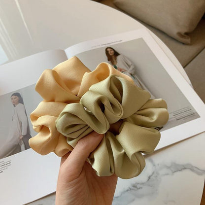 Large Scrunchies Silk Satin Elastic Hair Hair Bands Rope Hair Tie Ponytail Accessory - Champagne