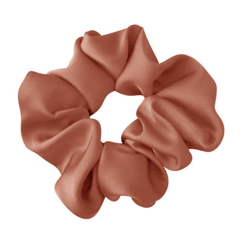 Large Scrunchies Silk Satin Elastic Hair Hair Bands Rope Hair Tie Ponytail Accessory - Flesh Orange