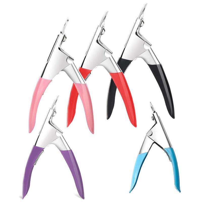 Acrylic Nail Tip Cutter False Nail Clipper U Shape Manicure Art Trimmer Tool - Pink