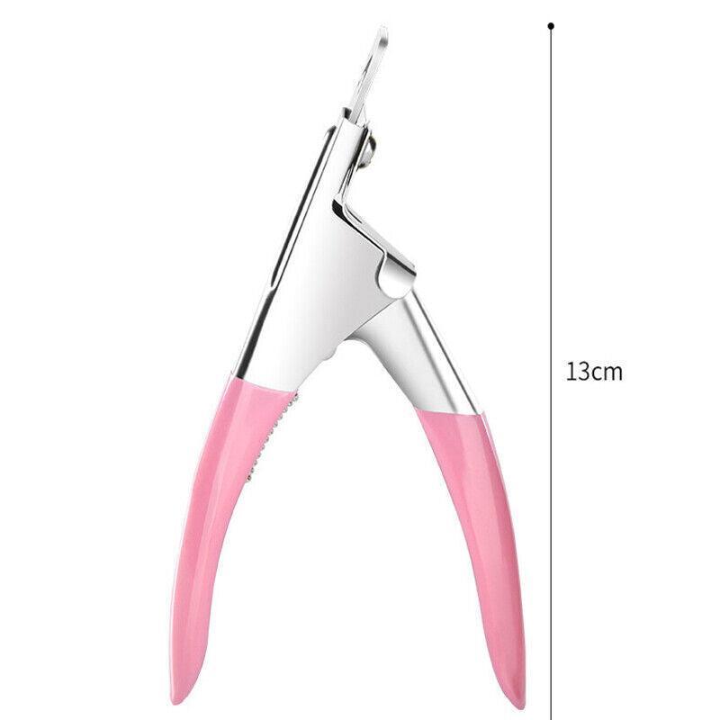 Acrylic Nail Tip Cutter False Nail Clipper U Shape Manicure Art Trimmer Tool - Pink